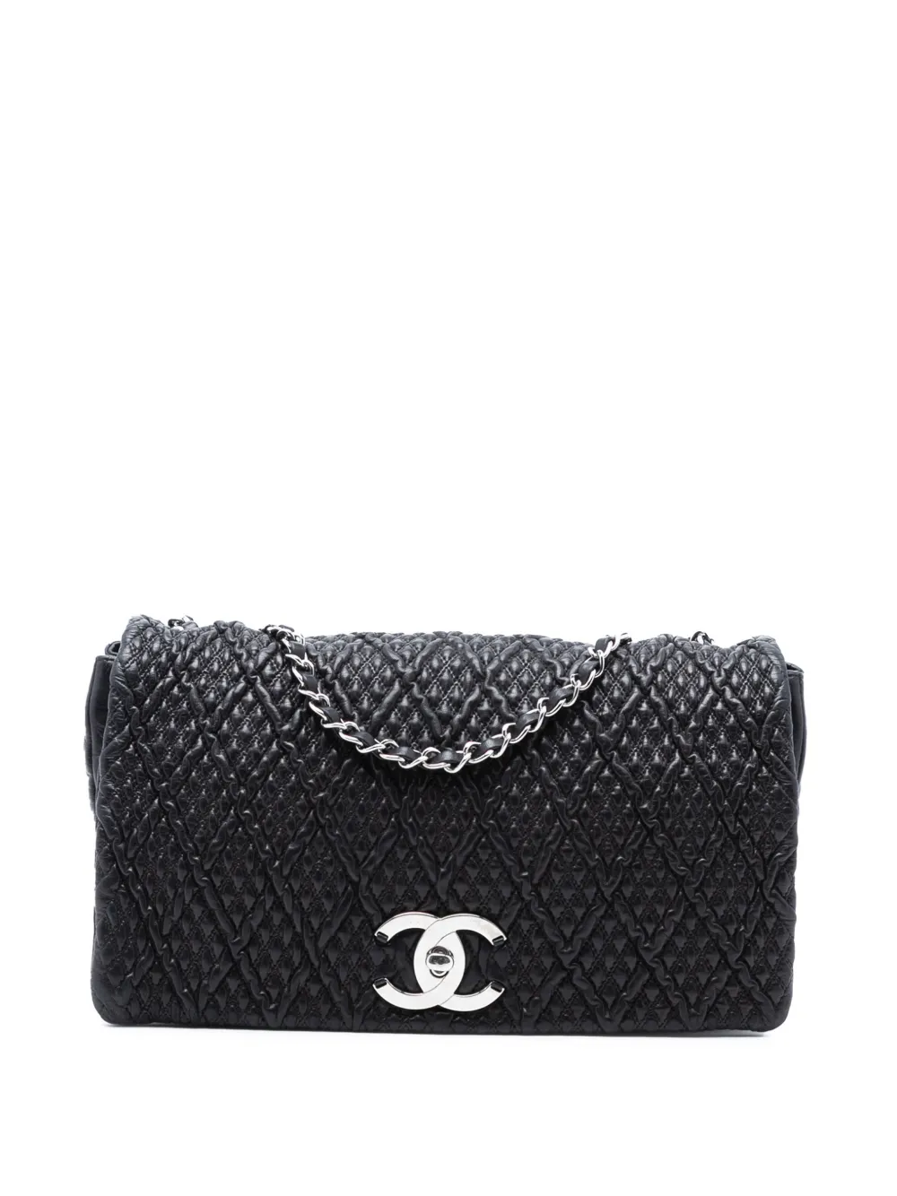 CHANEL Pre-Owned Borsa a spalla CC Astrakhan trapuntata con battente 2010-2011 - Nero