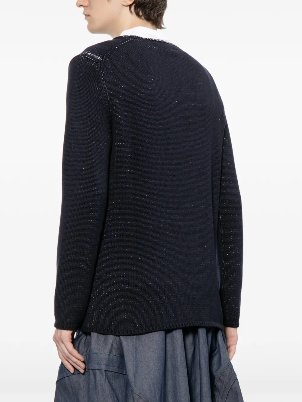 Black Comme Des Garçons Trui met ronde hals en lange mouwen Blauw