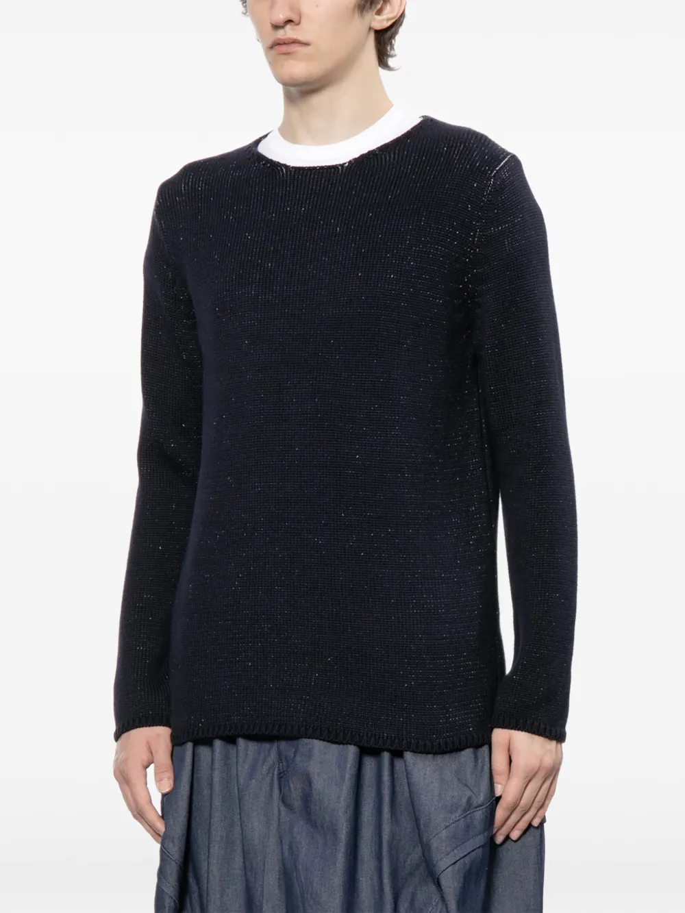 Black Comme Des Garçons Trui met ronde hals en lange mouwen Blauw