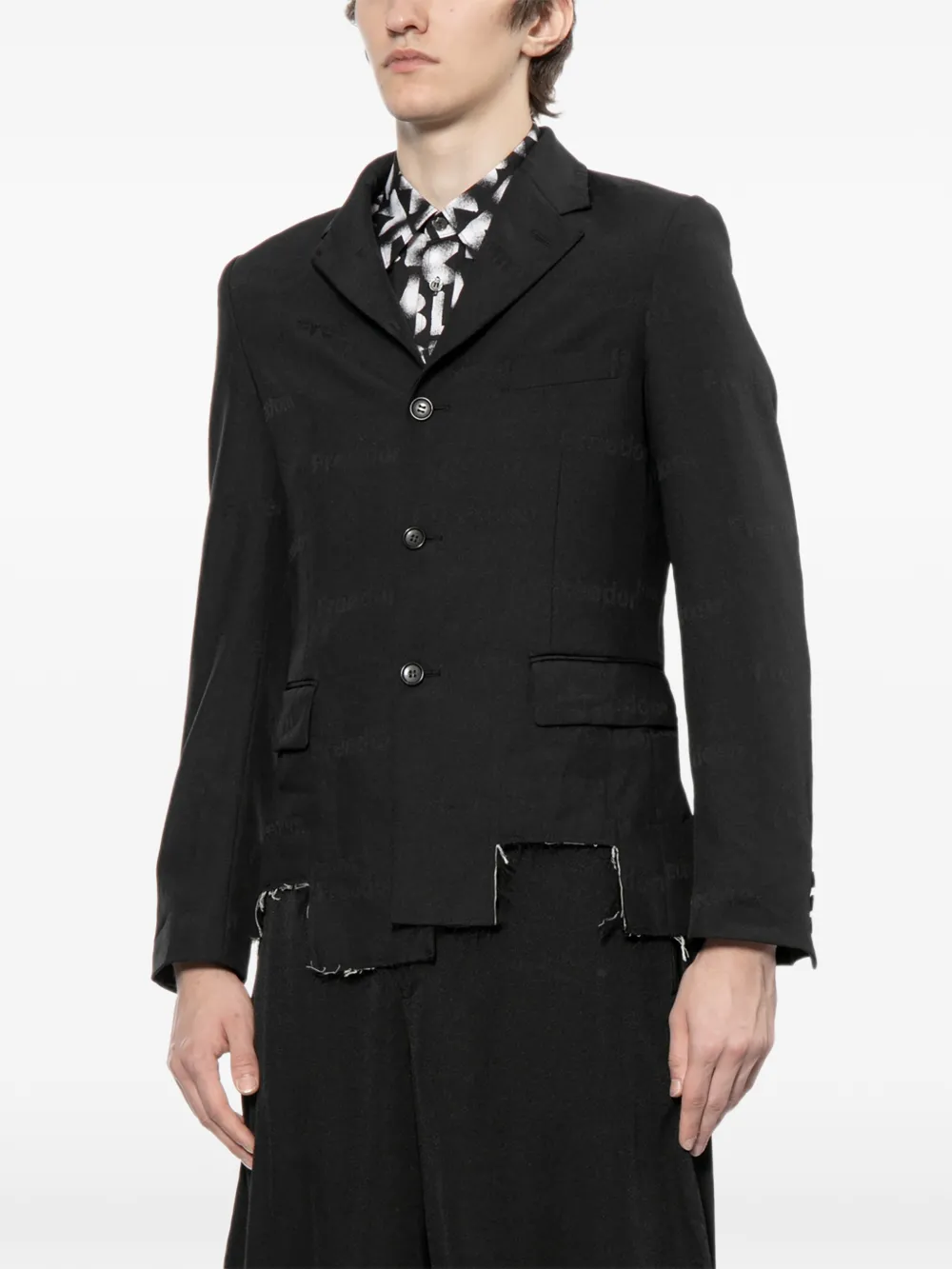 Black Comme Des Garçons Blazer met borduurwerk en uitgesneden details Zwart