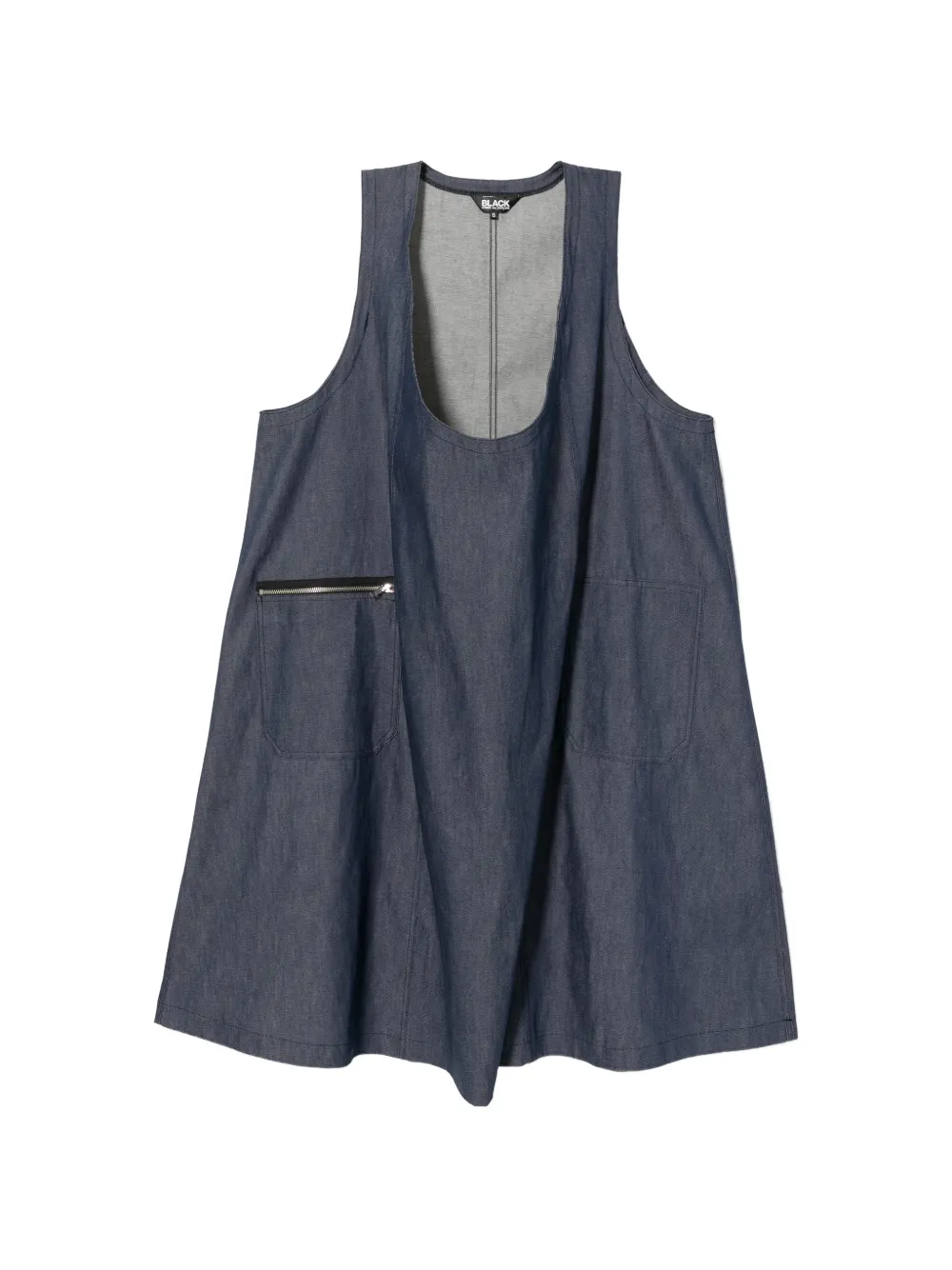 Black Comme Des Garçons Abito smanicato con scollo rotondo - Blu