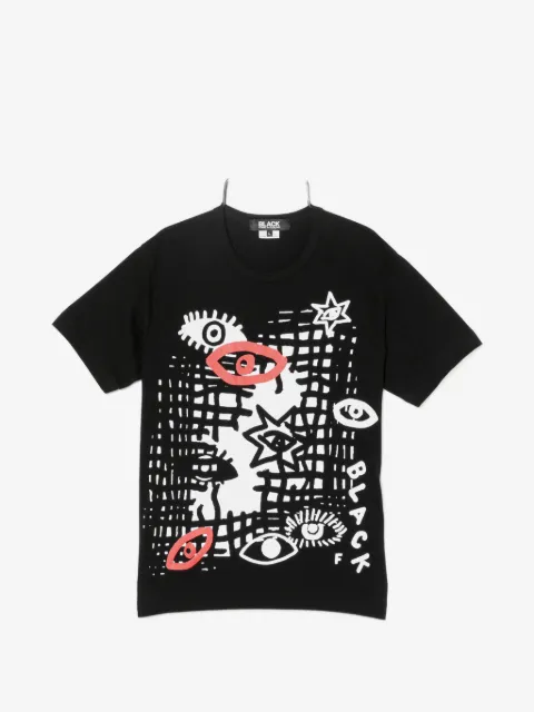 Black Comme Des Garçons t-shirt à imprimé graphique
