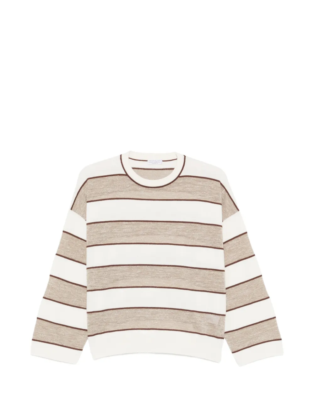 Brunello Cucinelli striped-pattern sweater - Bianco
