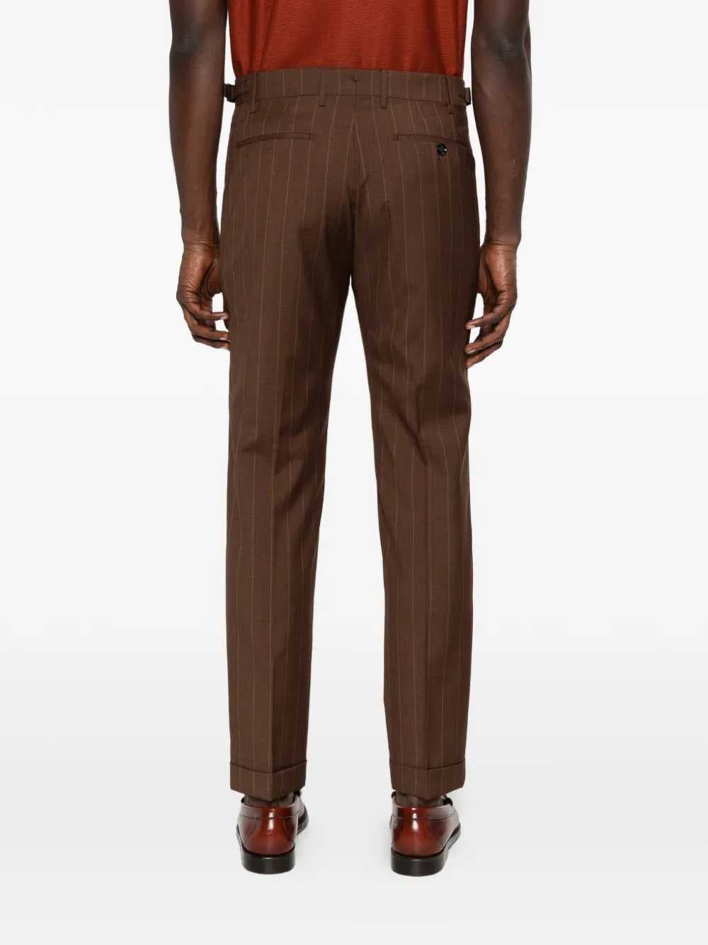 Pinstripe Pleated Trousers