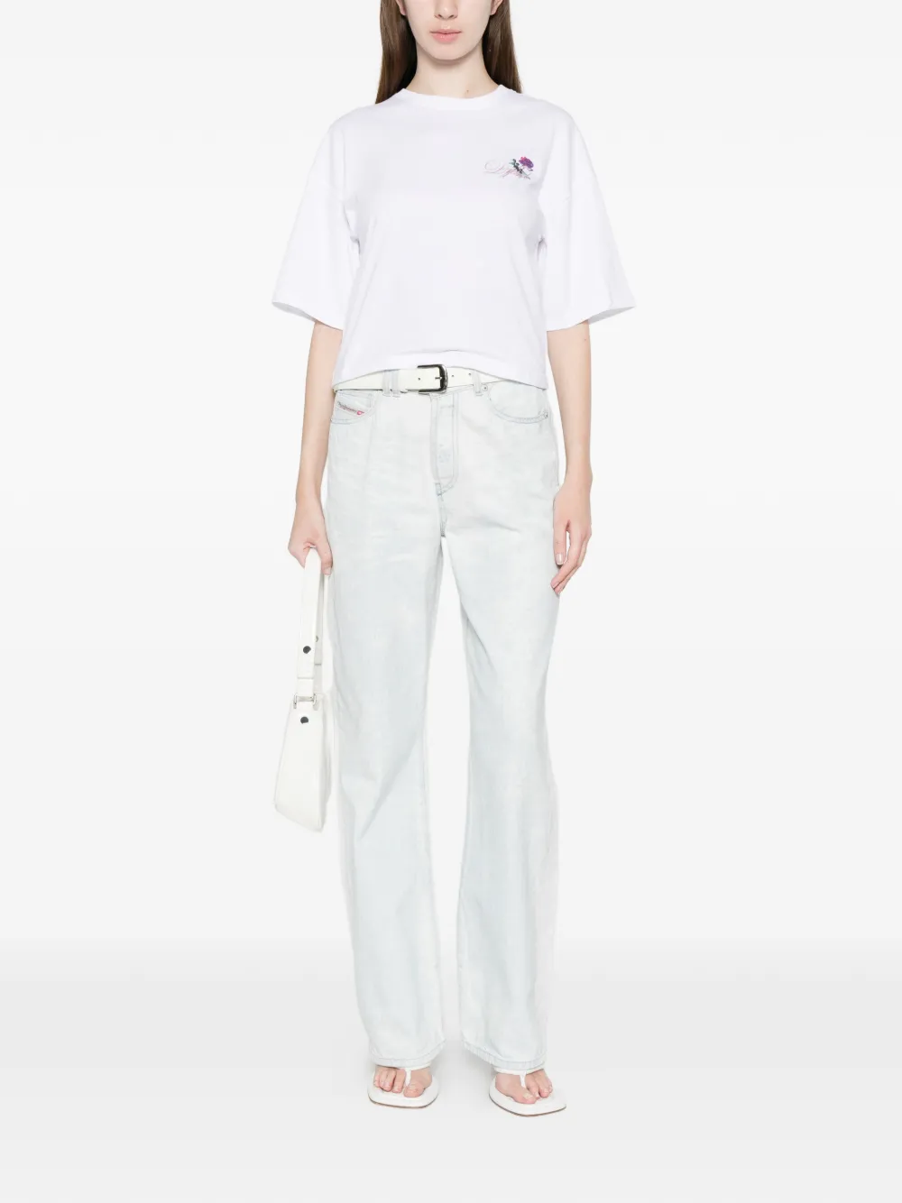  Diesel T-cropyn Floral T-shirt - White 