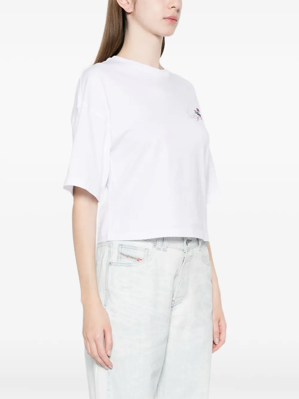  Diesel T-cropyn Floral T-shirt - White 
