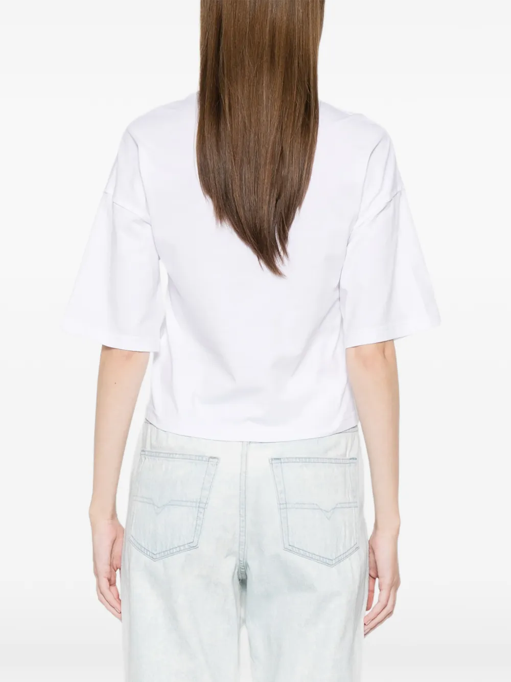 Diesel T-Cropyn T-shirt met bloemen Wit