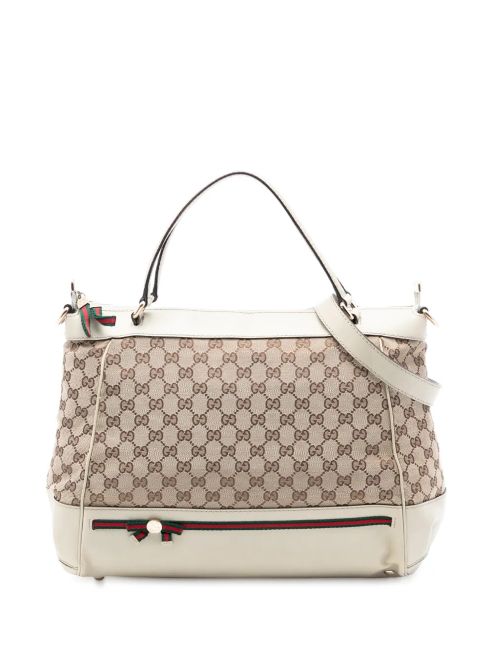 Gucci Pre-Owned Borsa a tracolla Mayfair in tela GG con decorazione Web 2016-2025 - Marrone