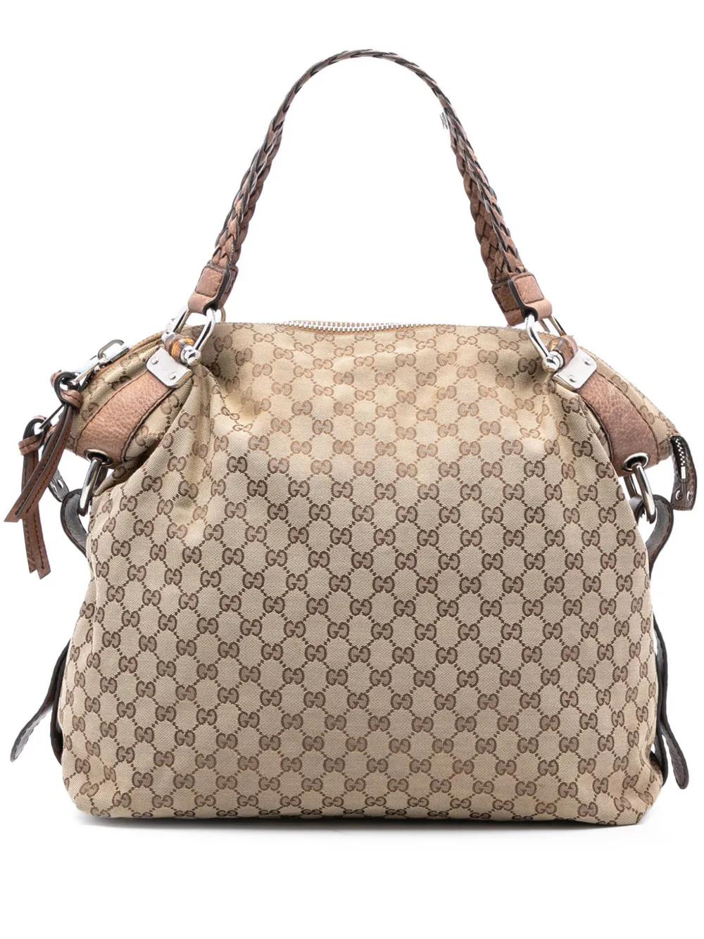 Gucci Pre-Owned Borsa tote grande in tela GG e bambù 2016-2025 - Marrone