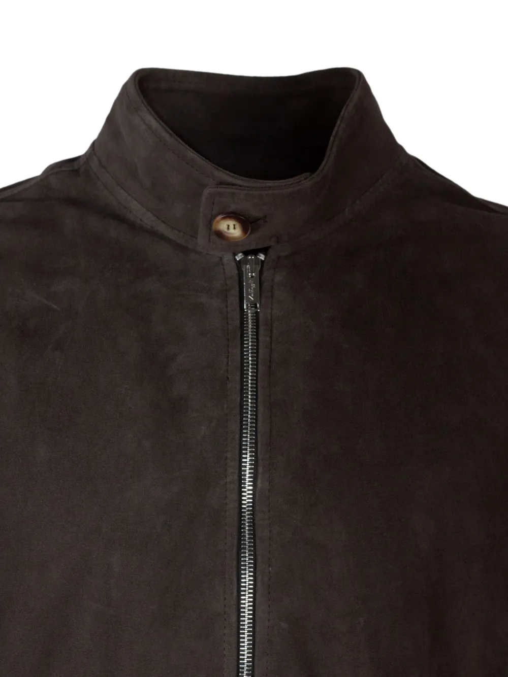 VOLFAGLI Plutone suède jack met hoge kraag Bruin