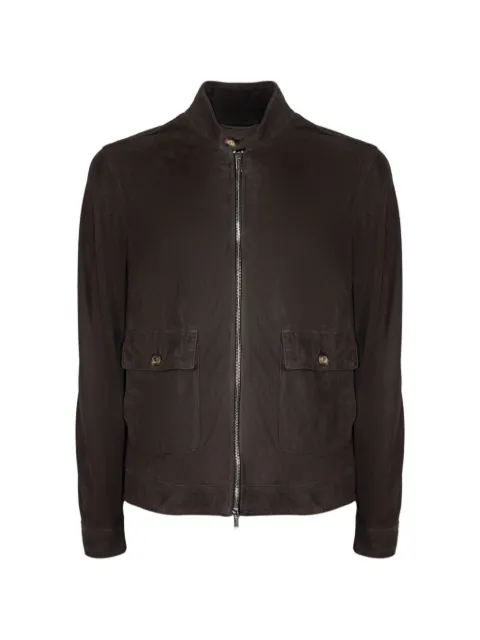 VOLFAGLI Plutone high-collar suede jacket