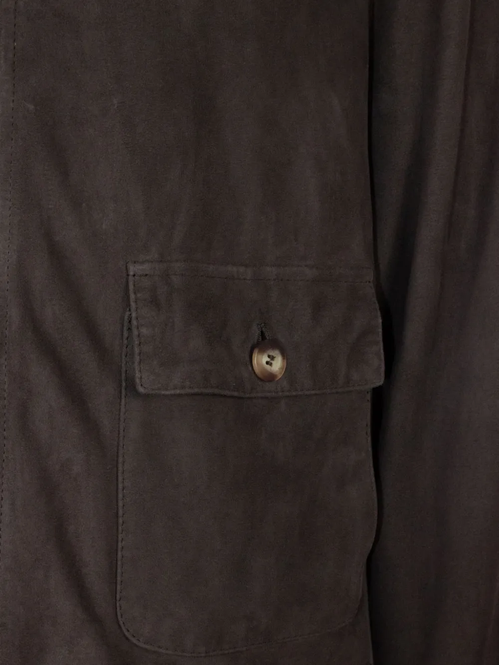 Volfagli Plutone High-collar Suede Jacket - Brown 