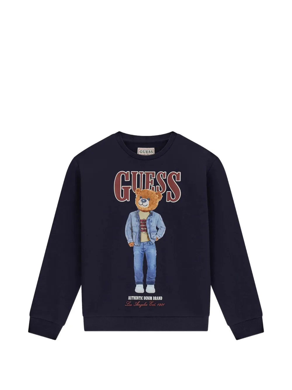 guess kids bear-print sweatshirt - Blu