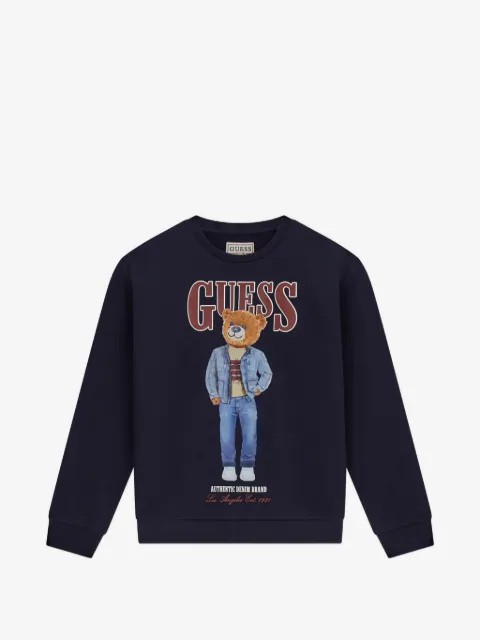 guess kids bear-print sweatshirt
