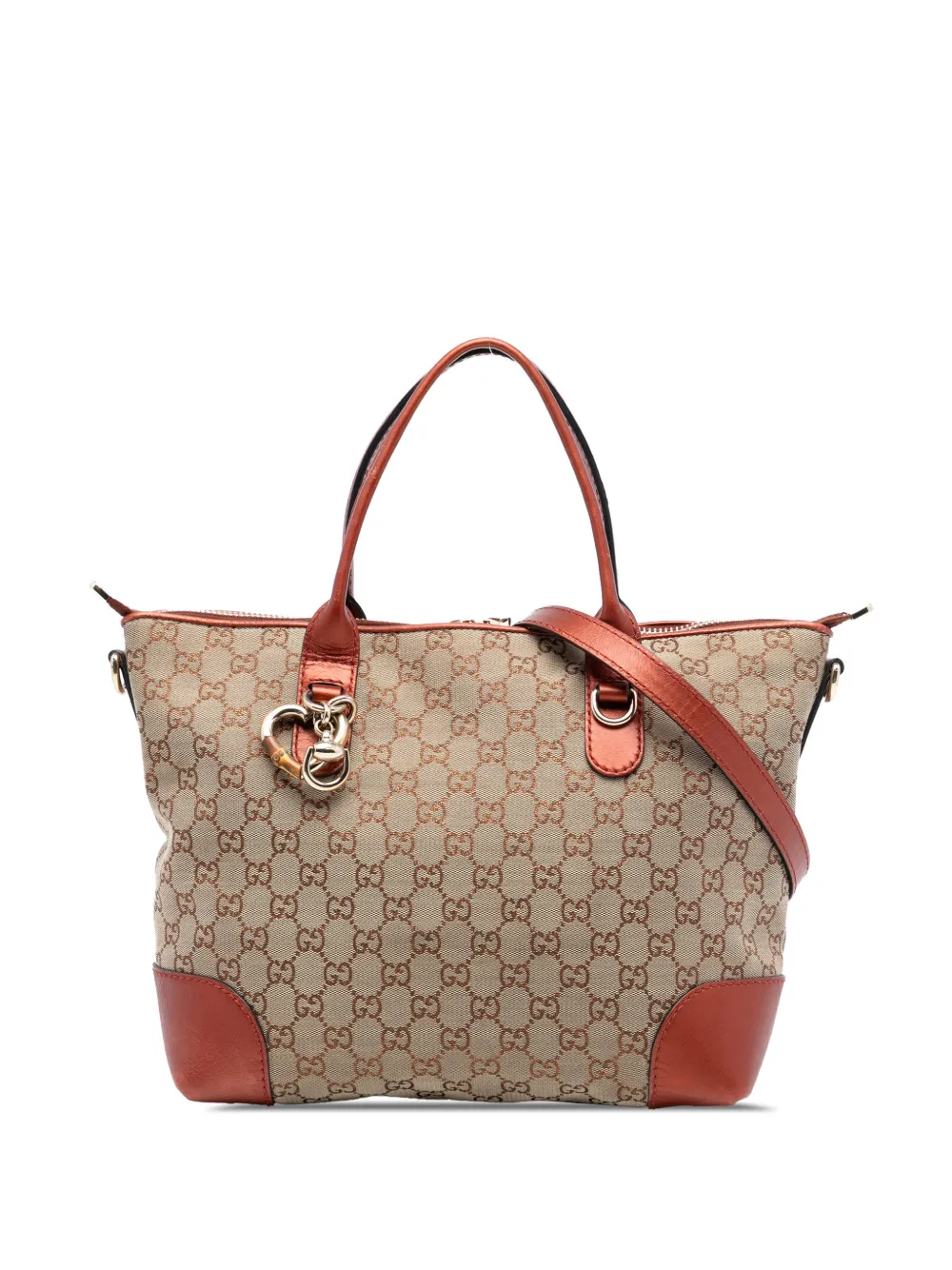 Gucci Pre-Owned 2016-2025 GG Canvas Heart Bit satchel - Marrone