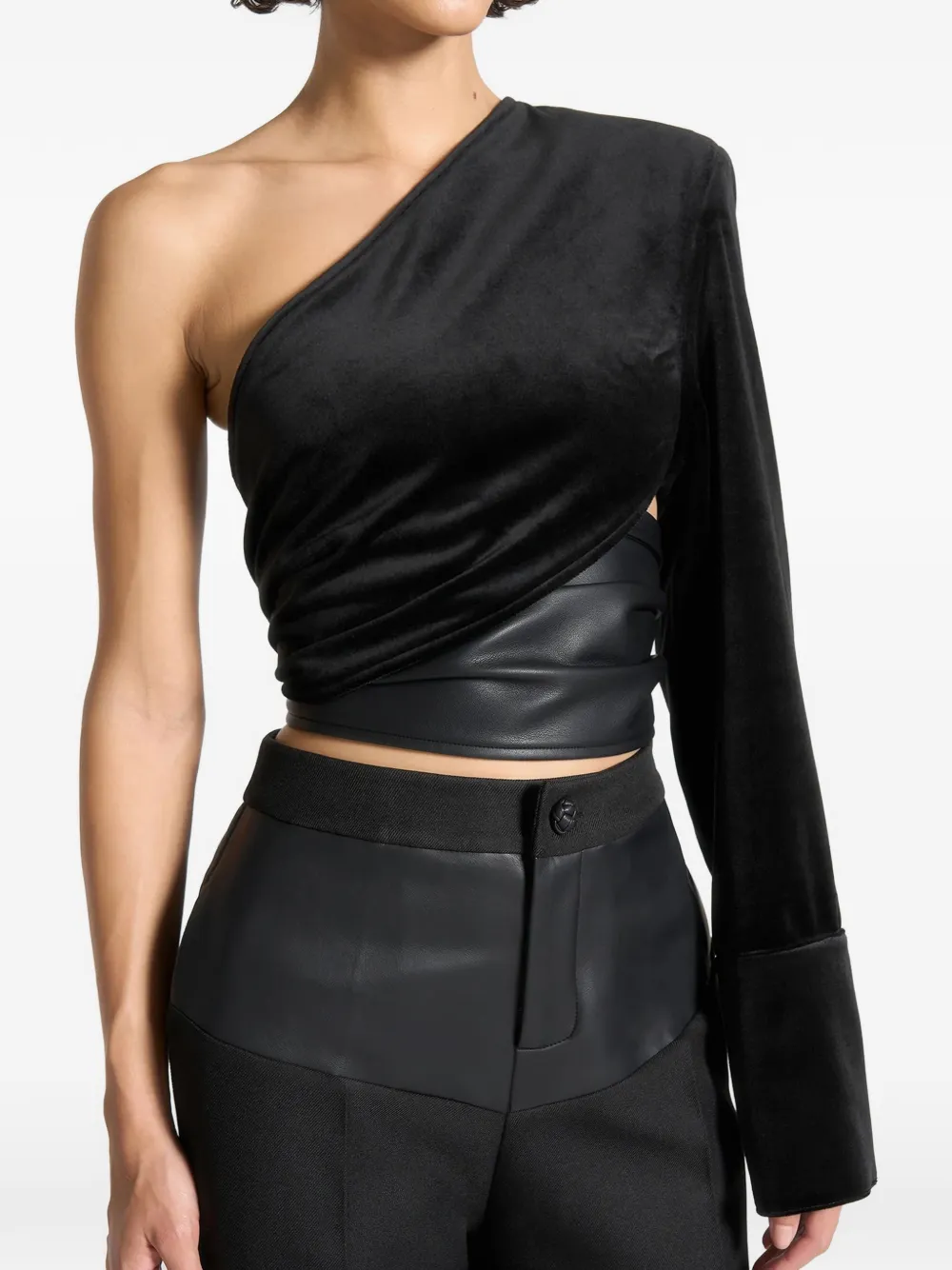 Manière De Voir velvet wrap top - Nero