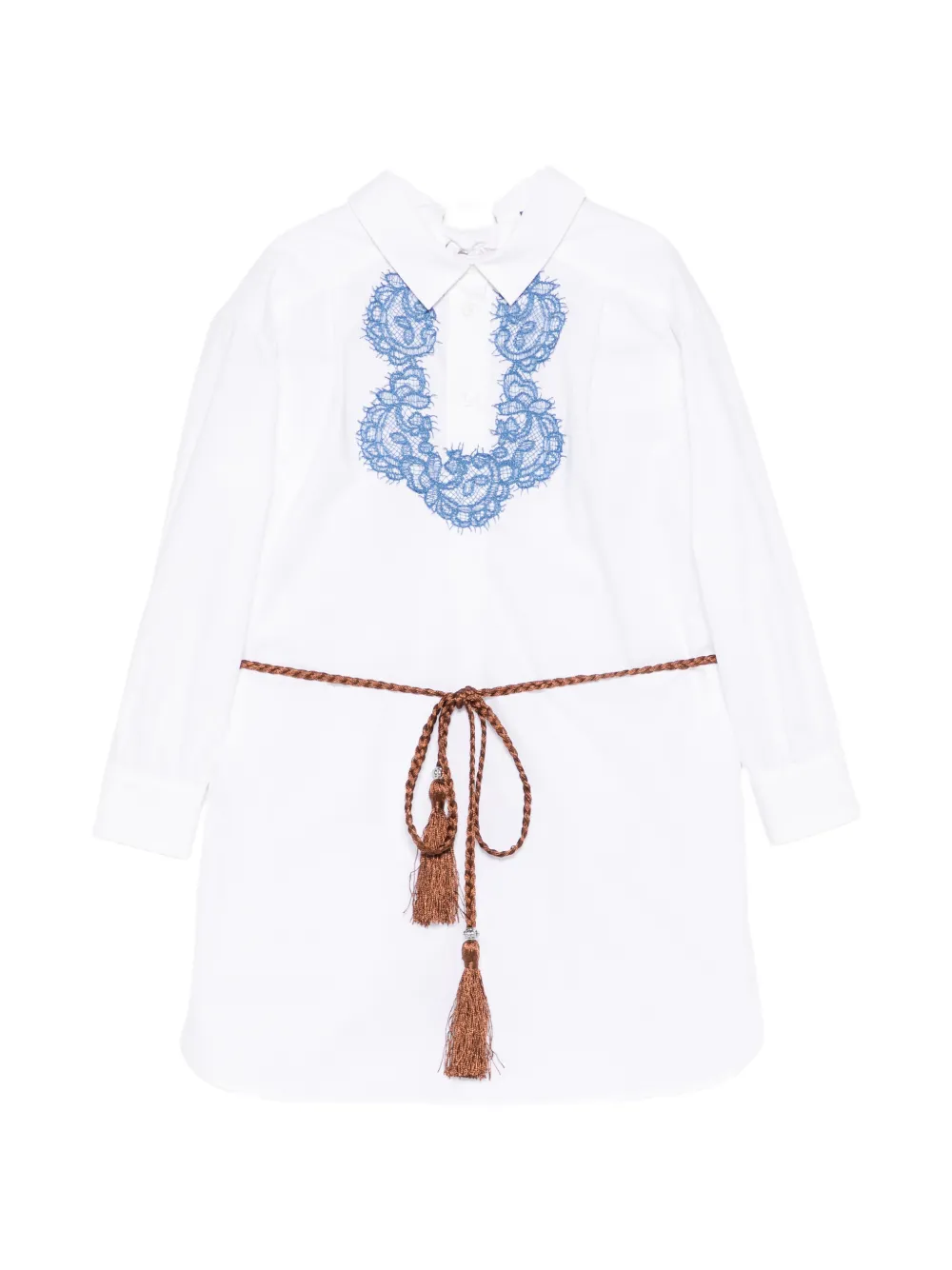 Ermanno Scervino Junior Kids' Lace-embroidered Dress In White