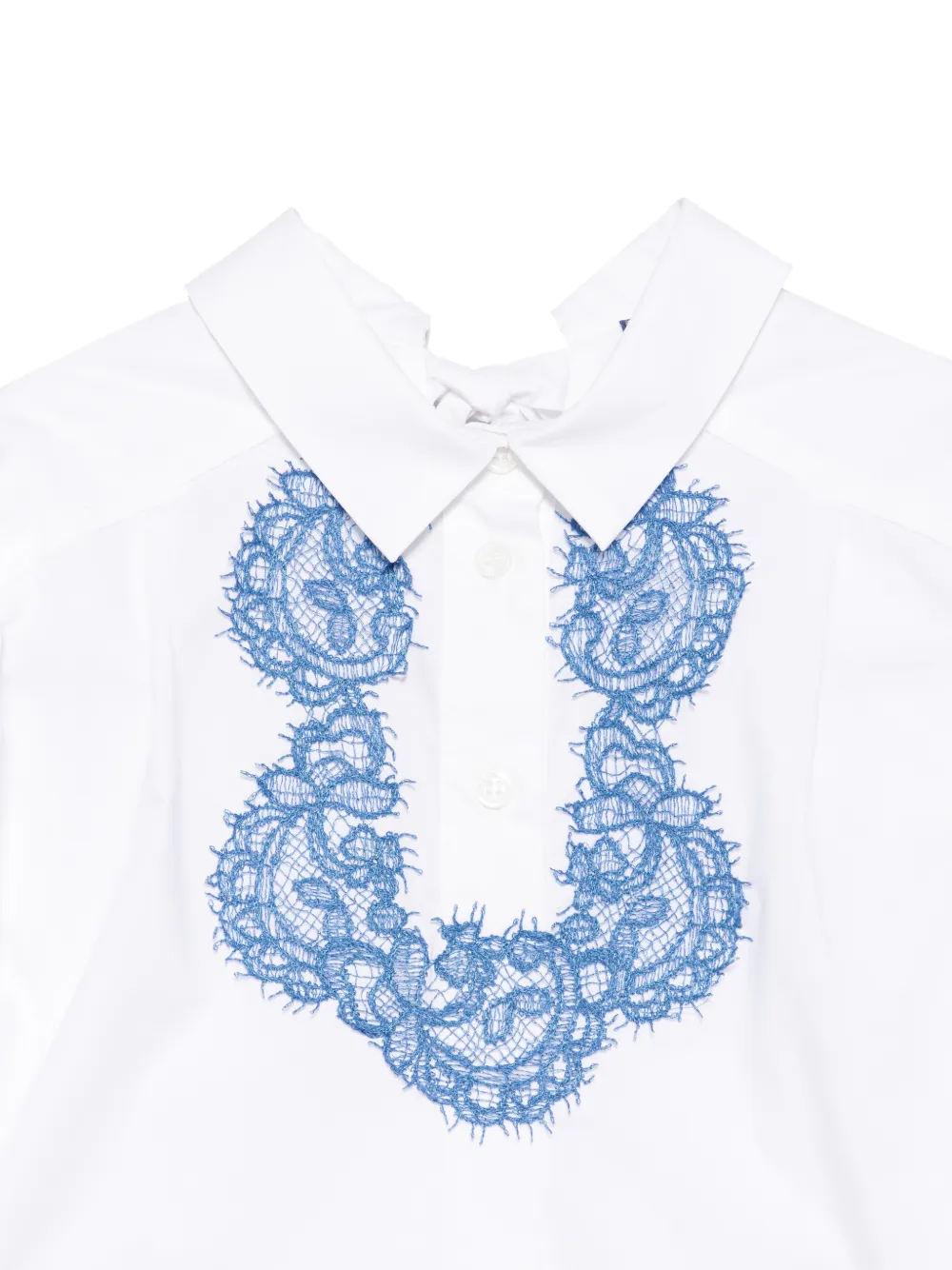 Ermanno Scervino Junior Jurk met geborduurd kant Wit