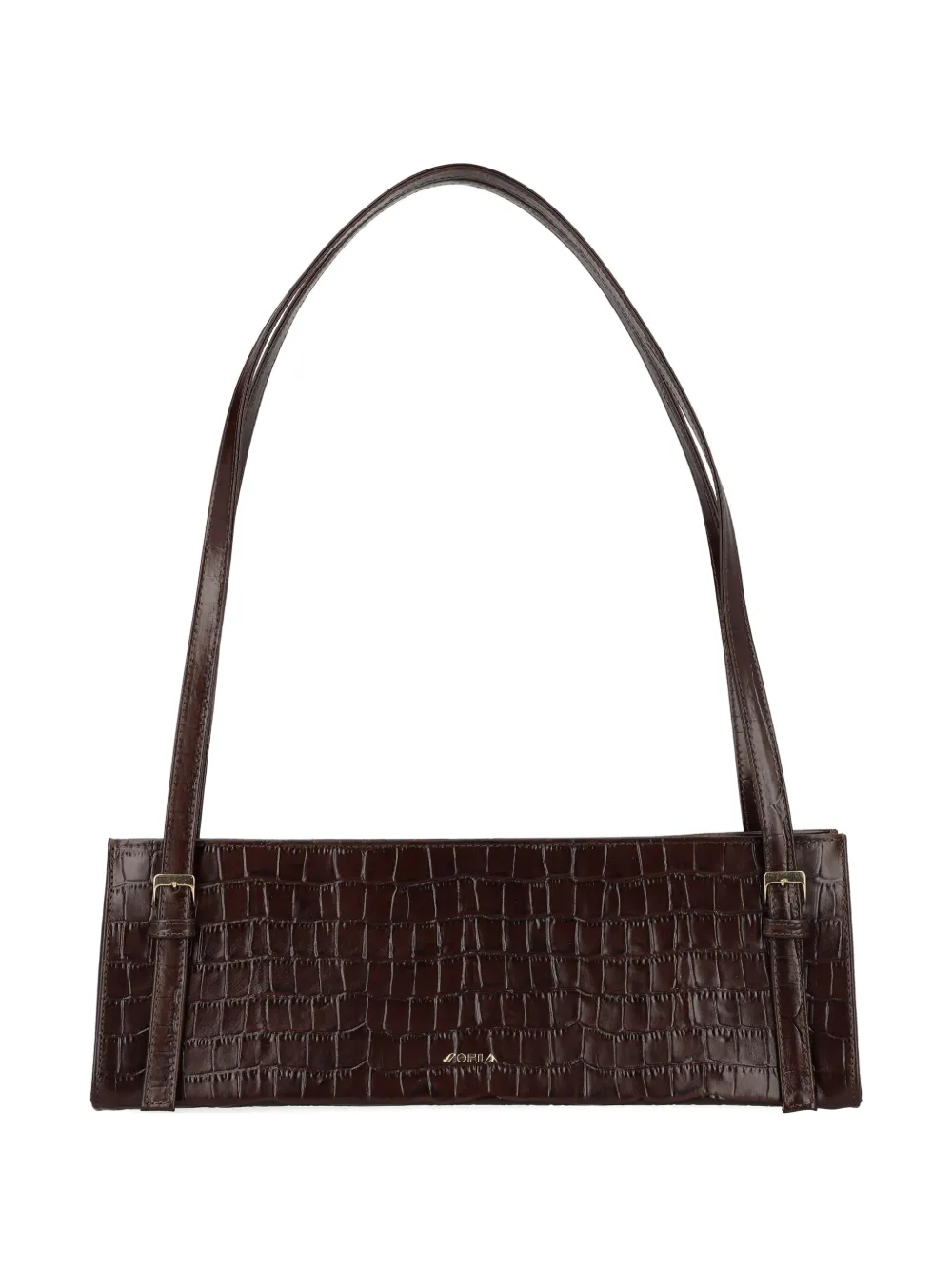 SOFIA structured shoulder bag - Marrone