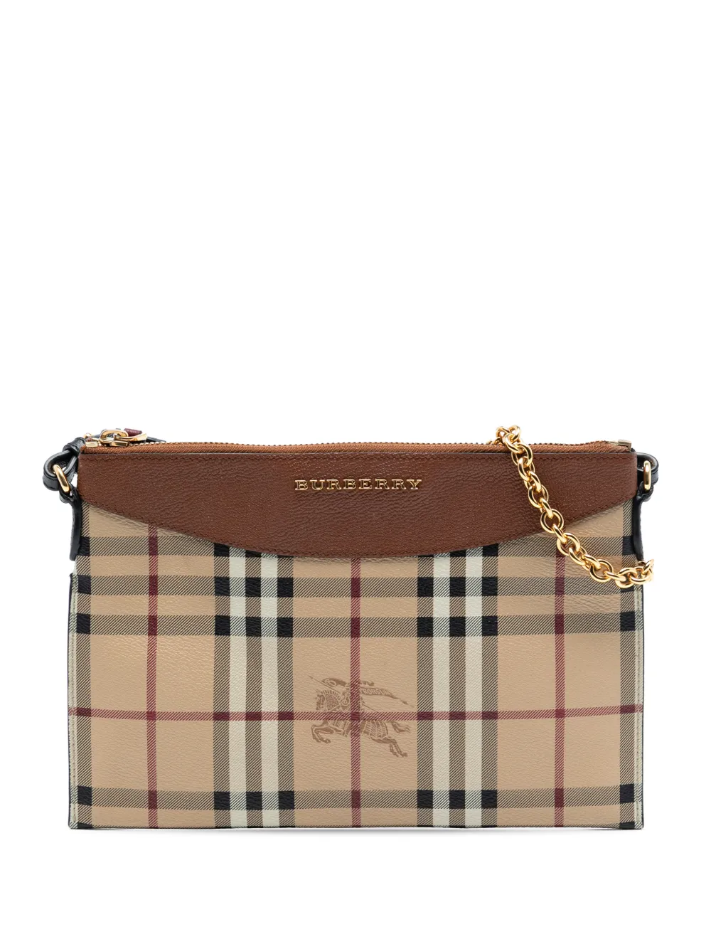 Burberry Pre-Owned 2000-2017 Haymarket Check Coated Canvas Peyton crossbody bag - Marrone