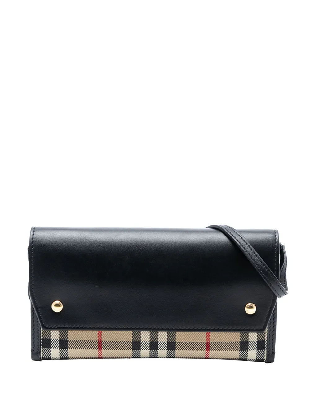 Burberry Pre-Owned 2018-2025 House Check Canvas and Leather Phone Pocket crossbody bag - Marrone