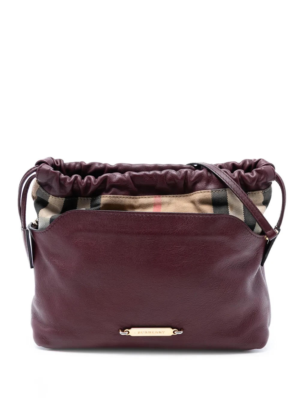 Burberry Pre-Owned 2000-2017 House Check Canvas and Calfskin Little Crush crossbody bag - Rosso