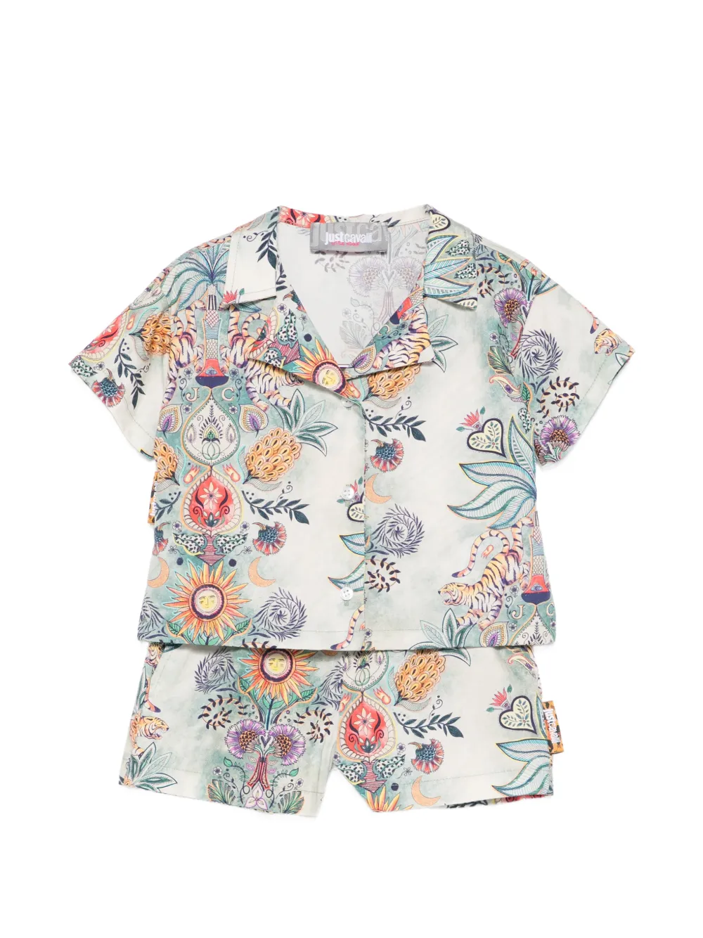 Just Cavalli floral-pattern short set (set of two) - Verde