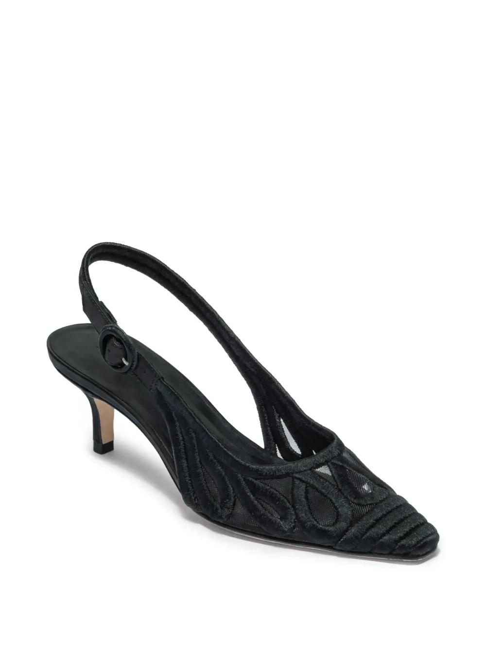  Bernardo Madinah Embroidered Slingback Pumps - Black 