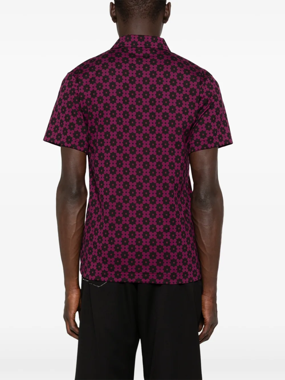 Comme des Garçons Homme Plus Poloshirt met geometrische print Paars