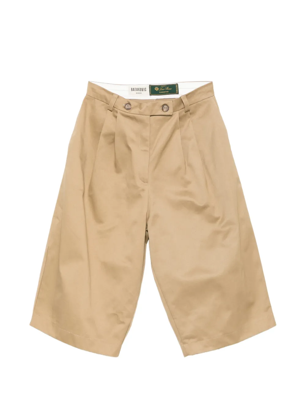 BATAKOVIC Belgrade pleated cotton shorts - Toni neutri