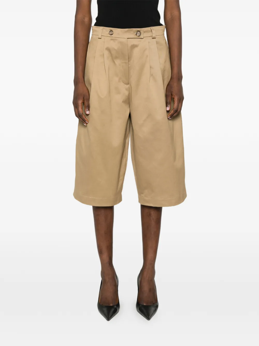 BATAKOVIC Belgrade Geplooide katoenen shorts Beige