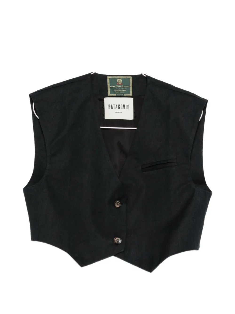 BATAKOVIC Belgrade button linen gilet - Schwarz