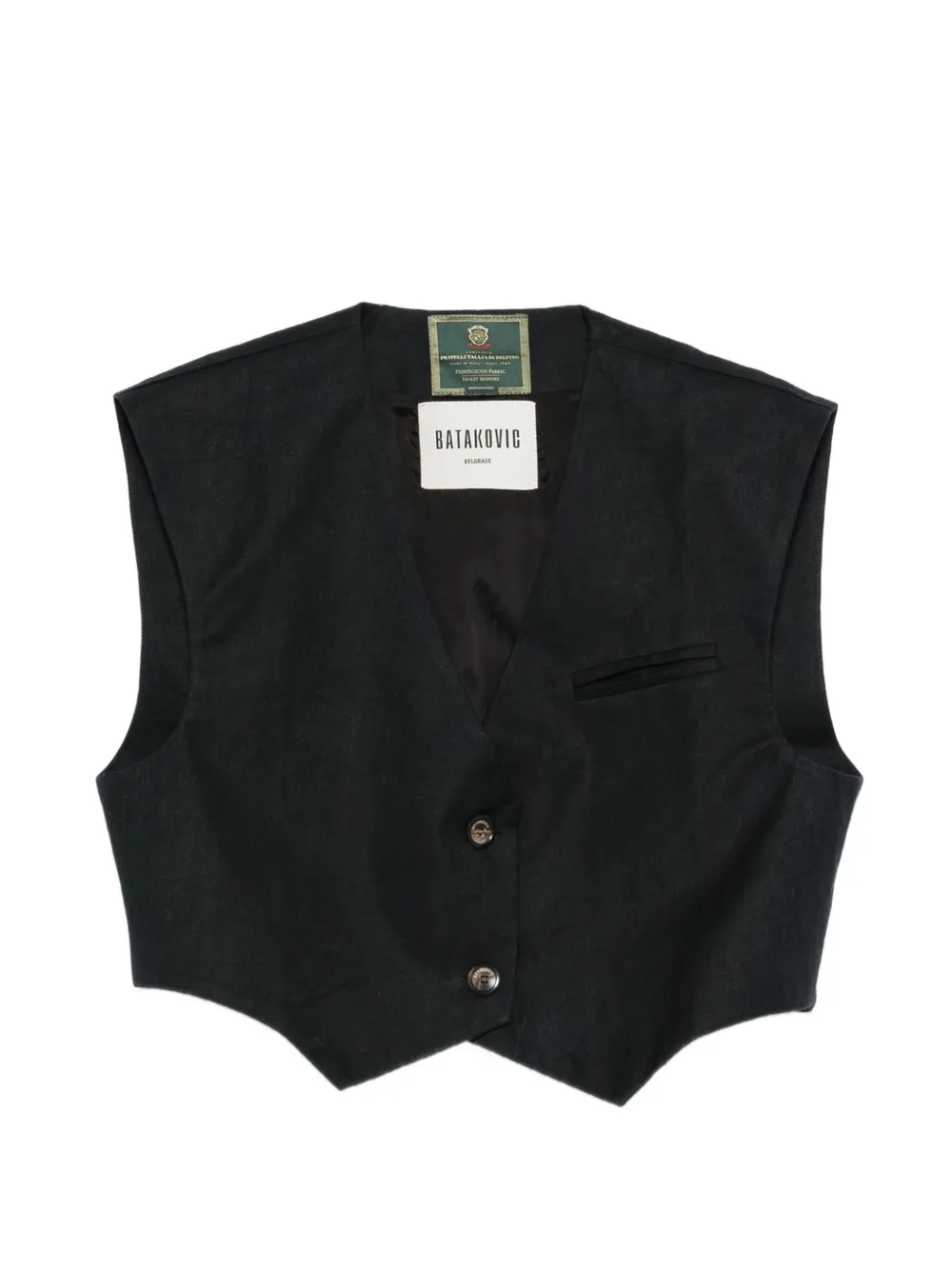 BATAKOVIC Belgrade button linen gilet - Nero