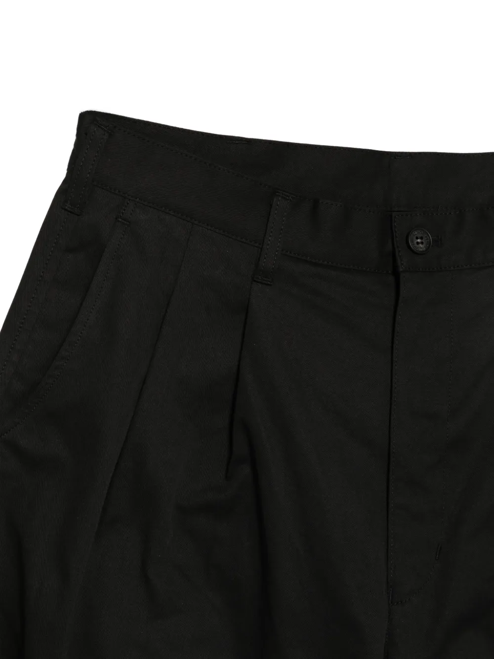 Comme des Garçons Homme Broek met geplooid vlak Zwart