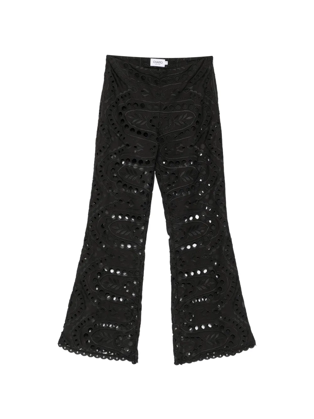 Charo Ruiz Ibiza broderie-anglaise trousers - Nero