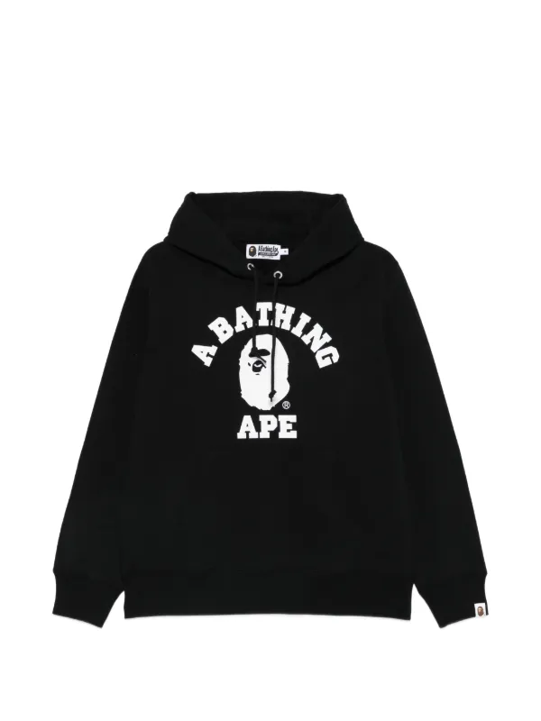 トップス 00s APE BAPESTA LOGO THERMAL HOODIE BAPE BLACK By *A BATHING APE® Moletom De Capuz Com Logo | Preto