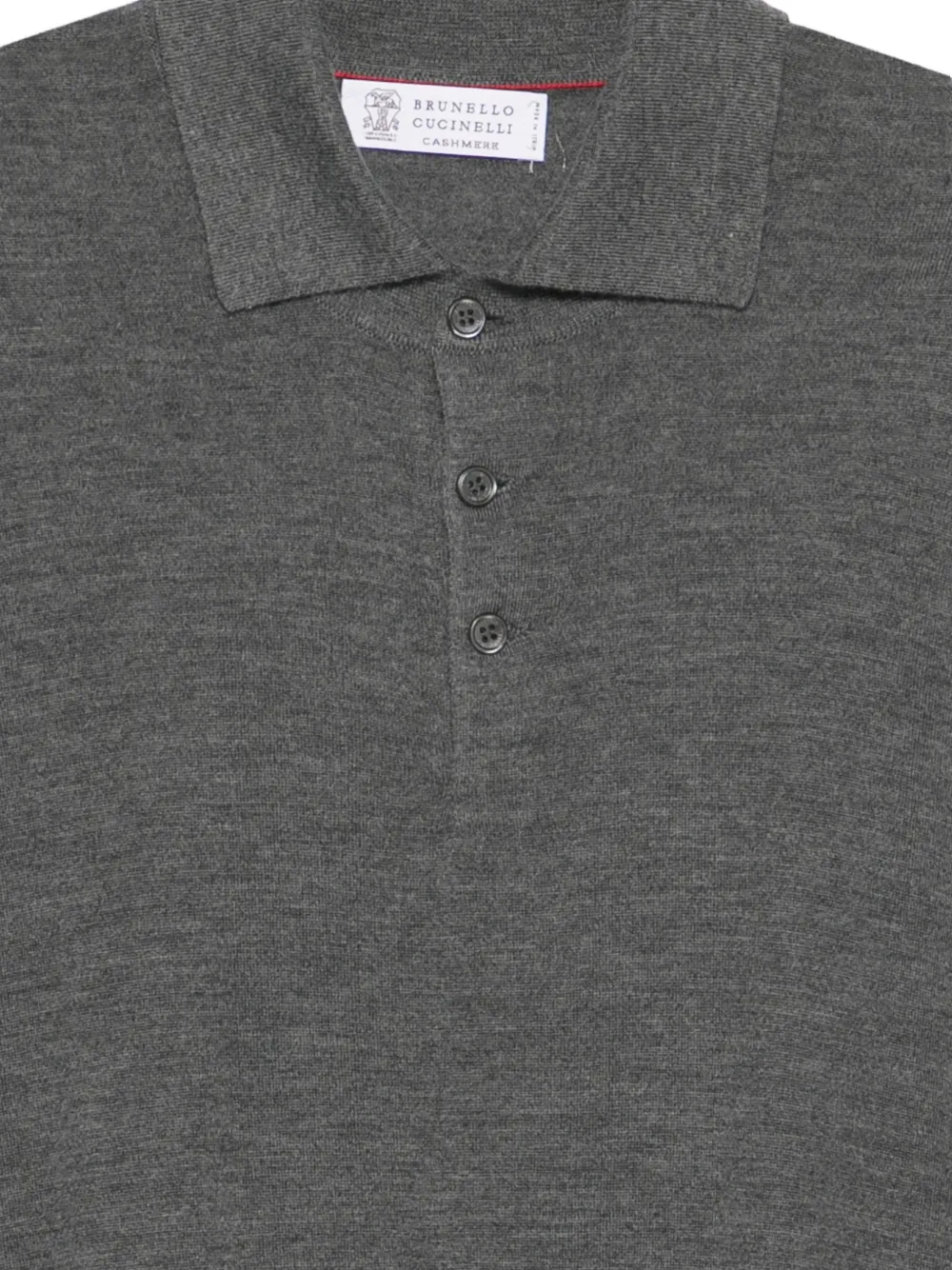 Brunello Cucinelli Poloshirt met knoop en lange mouwen Grijs