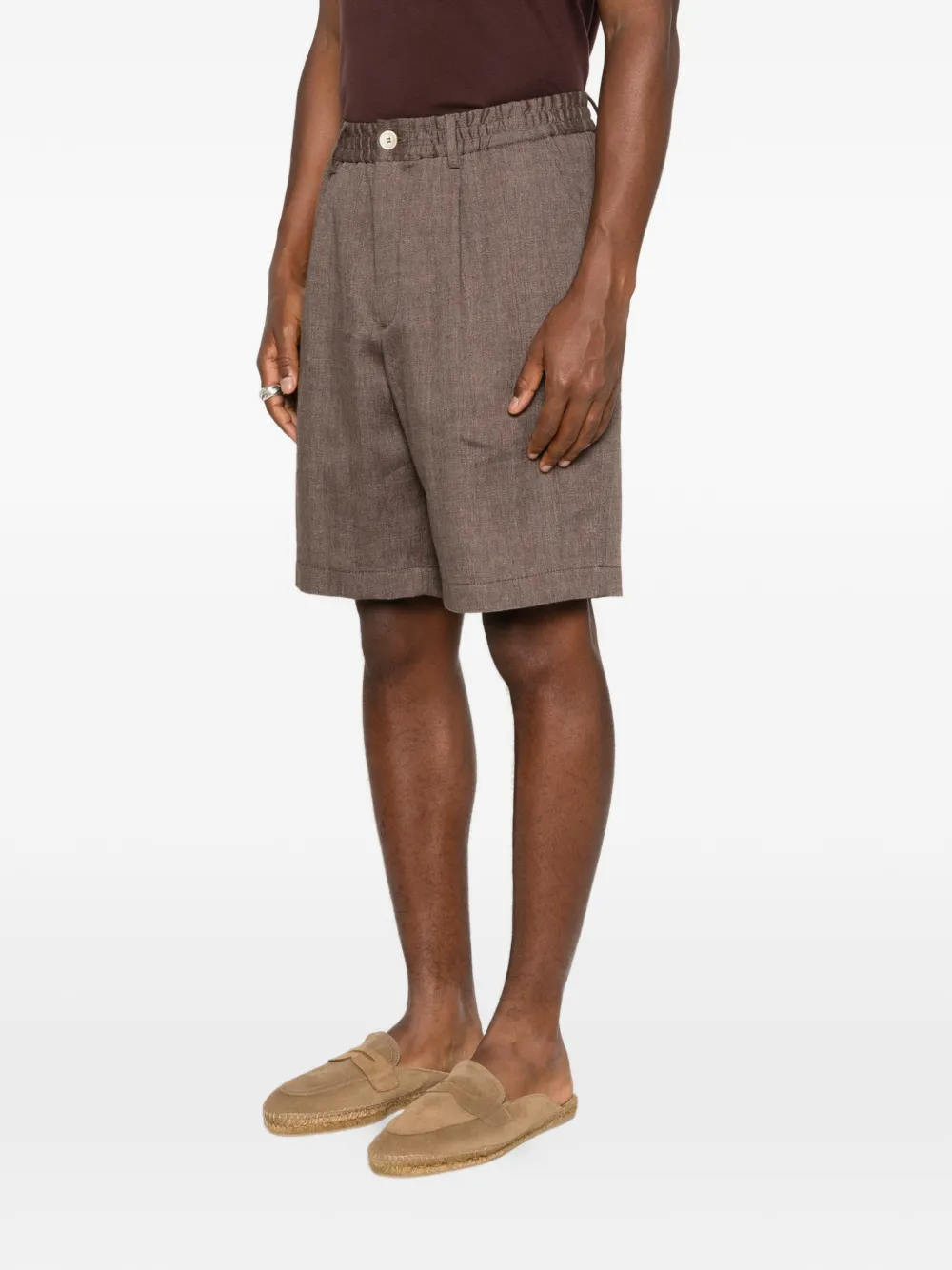  Brunello Cucinelli Short à Taille élastiquée - Marron 