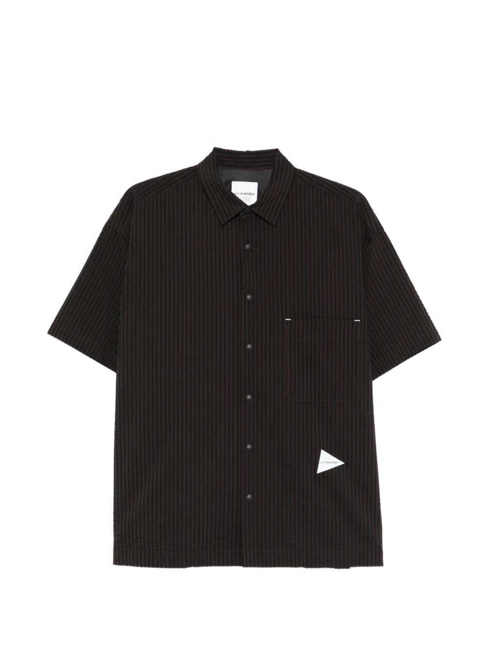 and Wander striped pocket shirt - Marrone