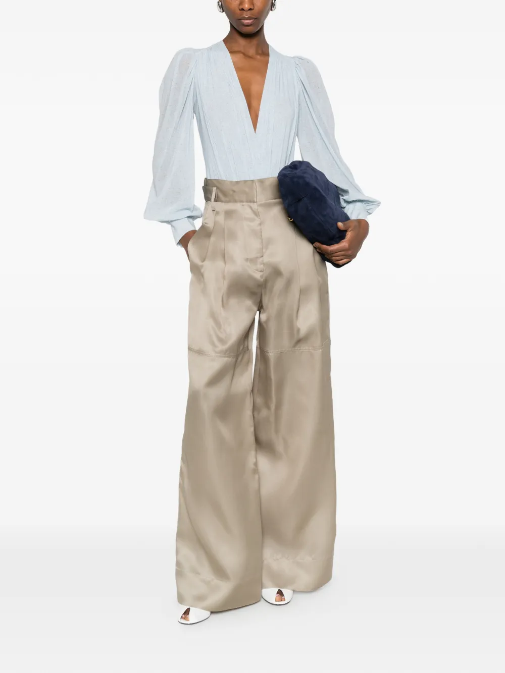 Alberta Ferretti Plooibroek Beige