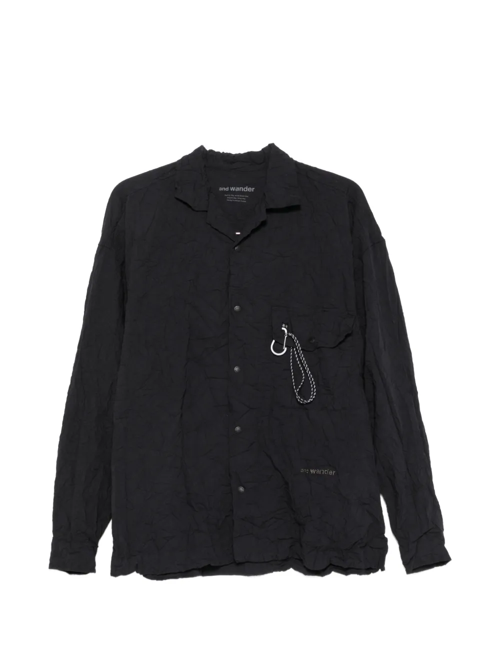 and Wander crinkled-effect shirt - Nero