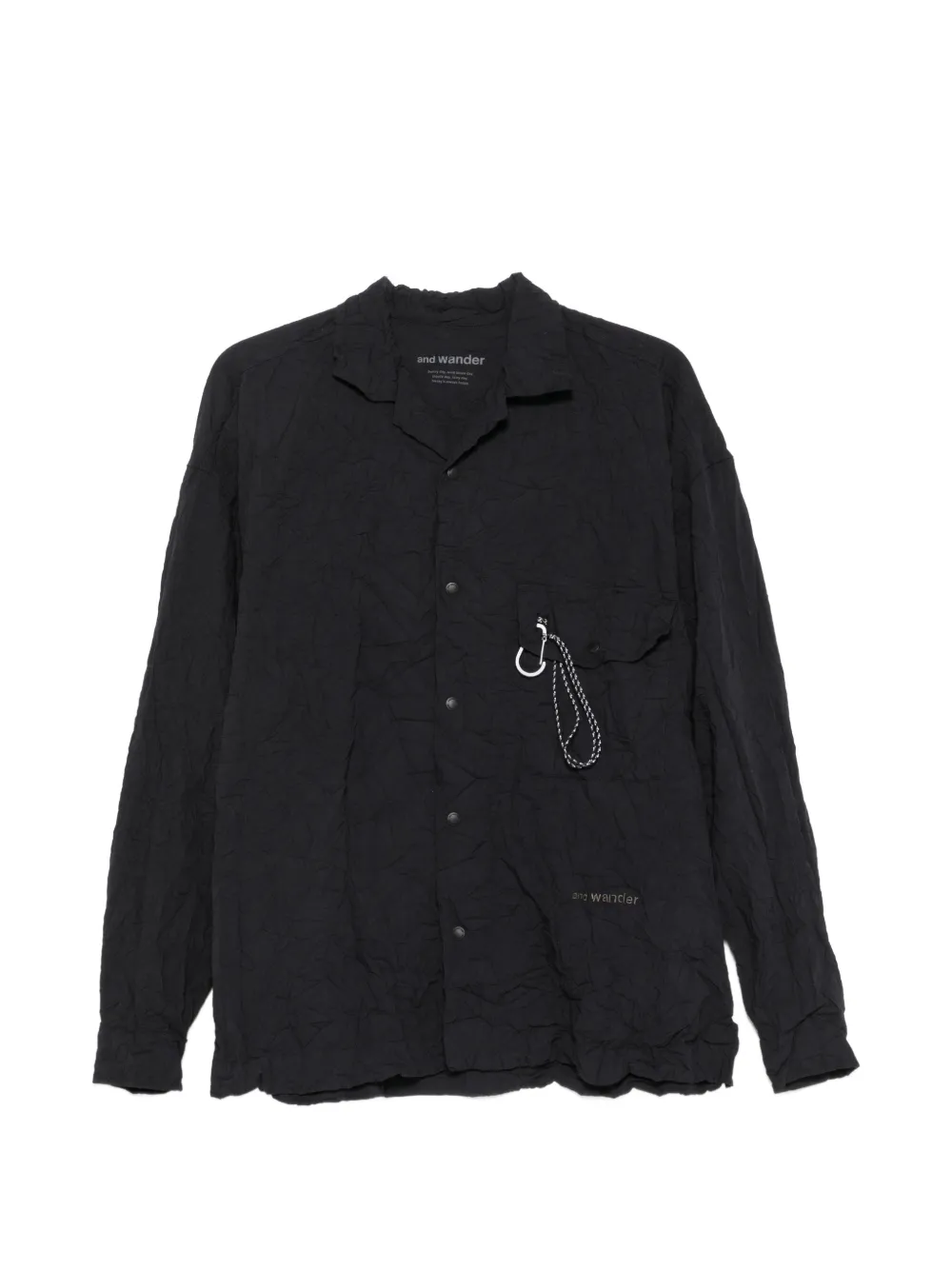 and Wander crinkled-effect shirt - Nero