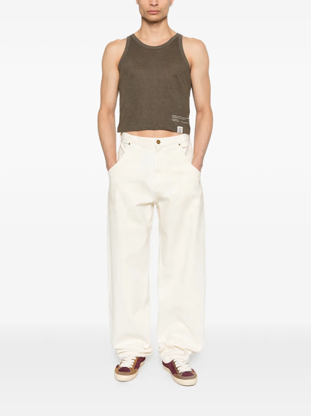 Golden Goose Mara tanktop met tekst Bruin