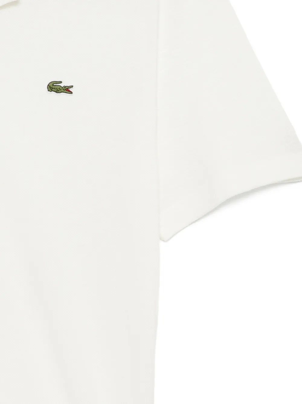 Lacoste Poloshirt met open kraag en logopatch Beige