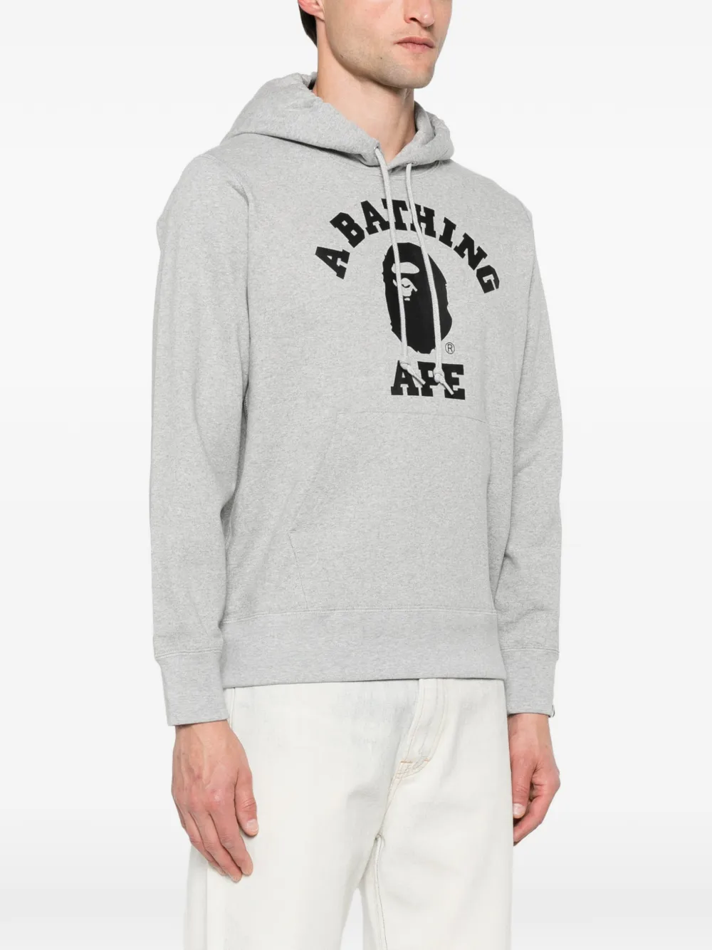 A BATHING APE Hoodie met logoprint Grijs