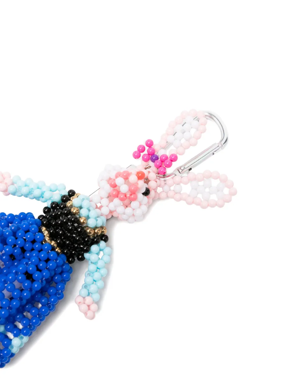  Chopova Lowena Warrior Rabbit Beaded Keyring - Blue 