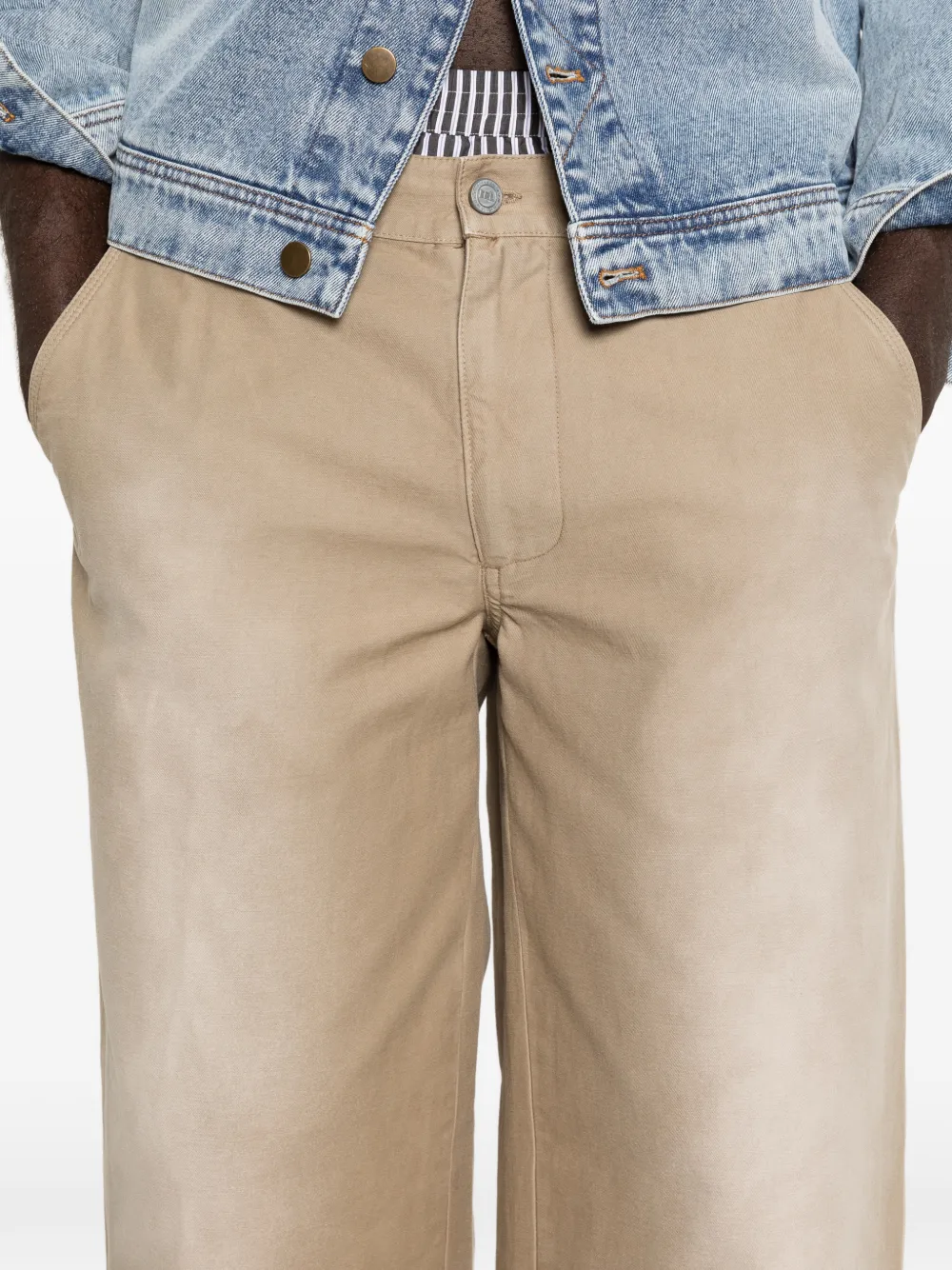 ERL Broek met riemlussen Beige