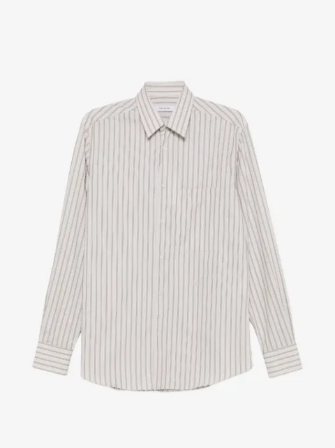 Greyed striped chest-pocket shirt