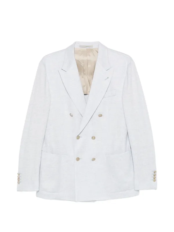 Eleventy Double-breasted Buttoned Blazer in Blue