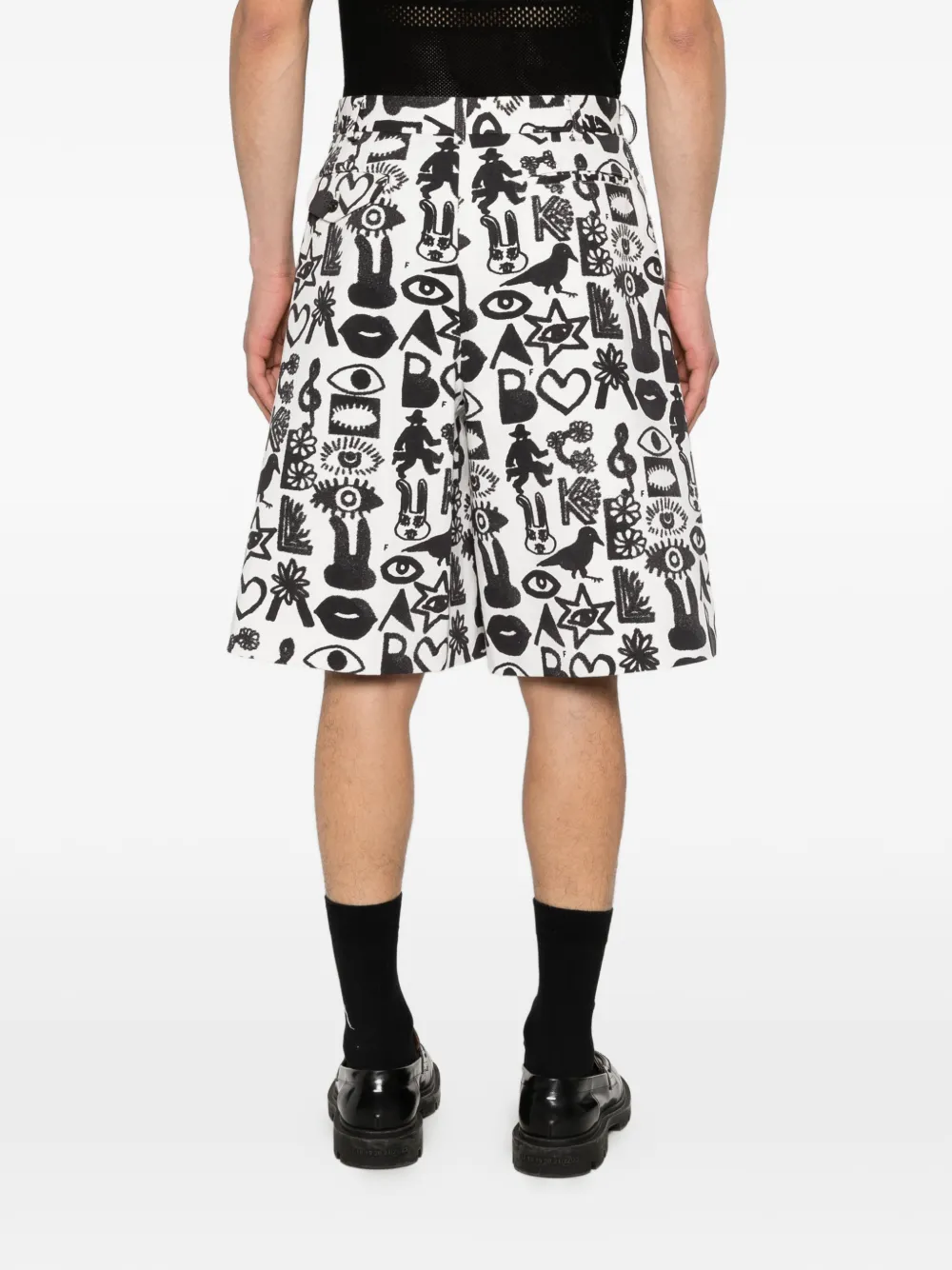 Black Comme Des Garçons Шорты с Узором | Белый | FARFETCH KZ